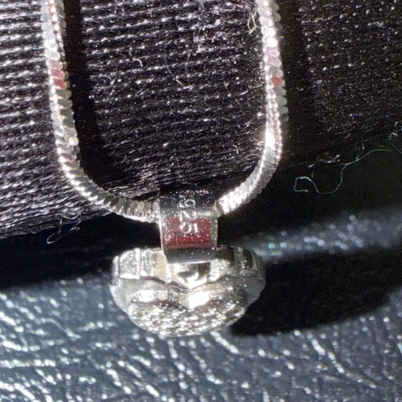 Heart pendant set with chain in sterling silver - Picture 4 of 4